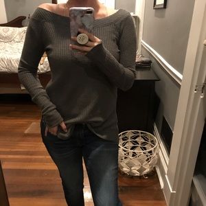 Charcoal grey waffle top